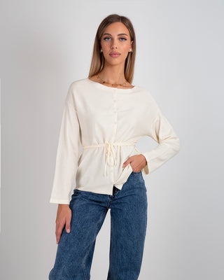 Giacchina Laccio Merinos Cream
