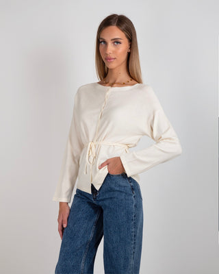 Giacchina Laccio Merinos Cream