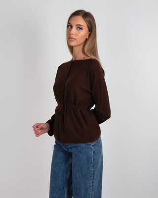 Giacchina Laccio Merinos Brown