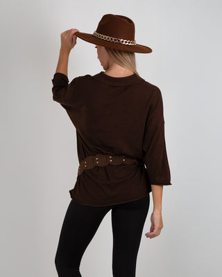 Maglia Polo Over Merinos Brown