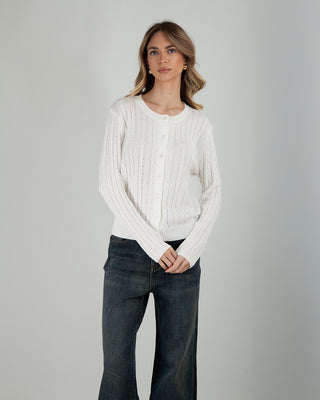 Giacchina Trecce 100% Cotone White