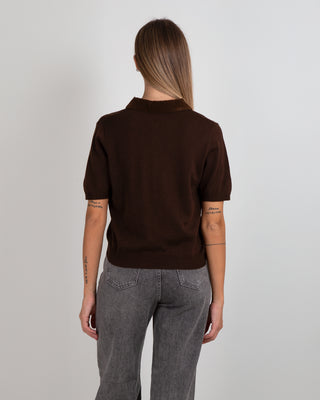 Maglia Polo Colletto Velluto Brown
