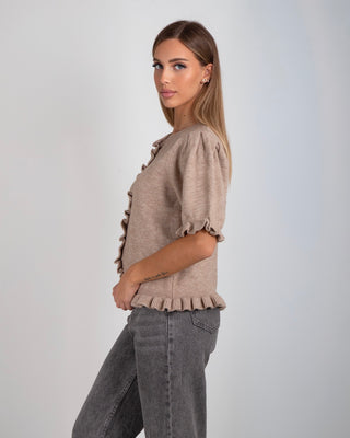 Maglia MM Bottoni Rouge Taupe Melange