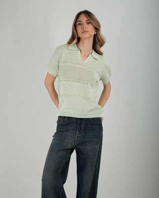 Polo Traforata Canary Green