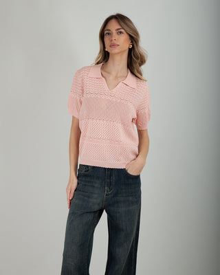 Polo Traforata Canary Pink