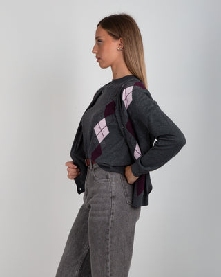 Set Maglia MM + Giacchina Rombi Merinos Dark Grey
