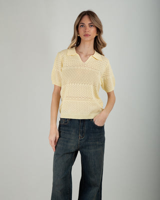 Polo Traforata Canary Light Yellow