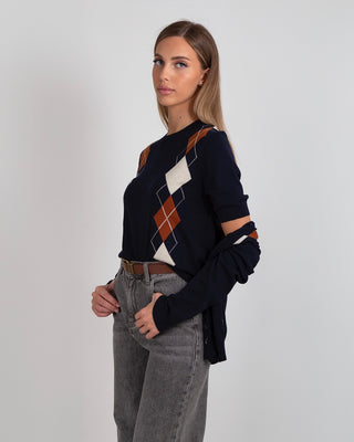 Set Maglia MM + Giacchina Rombi Merinos Blue Navy