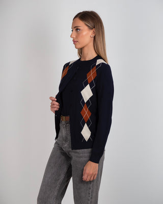 Set Maglia MM + Giacchina Rombi Merinos Blue Navy