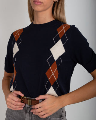 Set Maglia MM + Giacchina Rombi Merinos Blue Navy