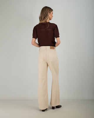 Jeans Straight Lurex Beige