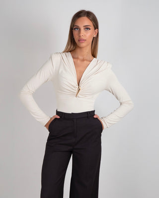 Top ML Arricciato Beige
