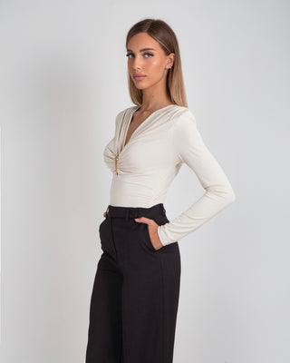 Top ML Arricciato Beige