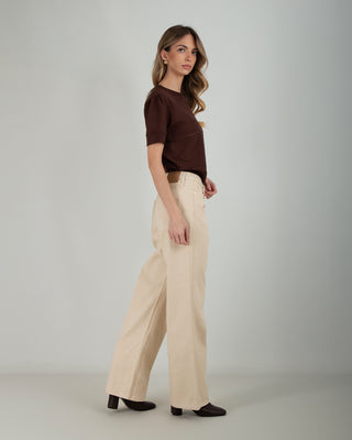 Jeans Straight Lurex Beige