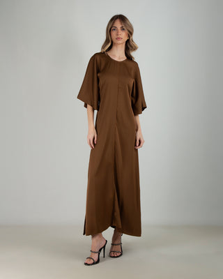 Satin Maxi Dress Coffee