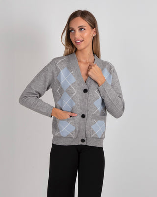 Cardigan College Rombi Grey