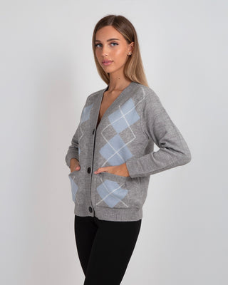 Cardigan College Rombi Grey