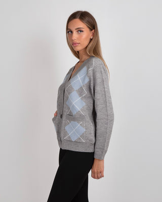 Cardigan College Rombi Grey