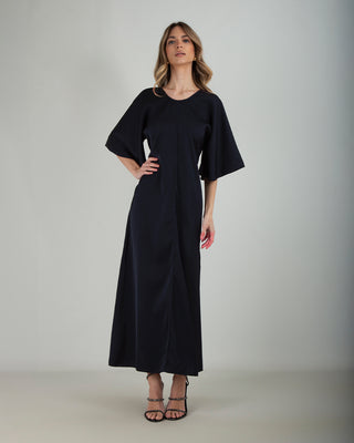 Satin Maxi Dress Blu