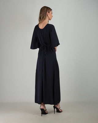 Satin Maxi Dress Blu