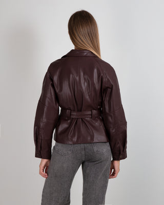 Giacca Ecopelle Laccio Burgundy