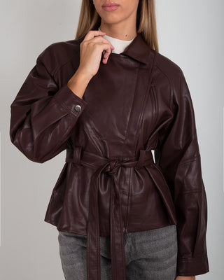 Giacca Ecopelle Laccio Burgundy