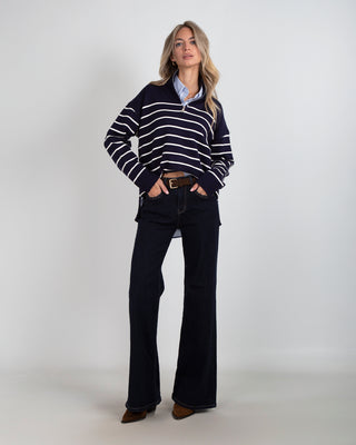 Jeans Straight Elasticizzato Blu Scuro