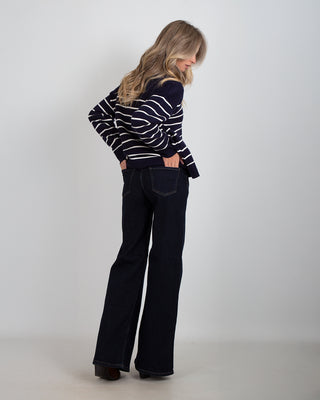Jeans Straight Elasticizzato Blu Scuro