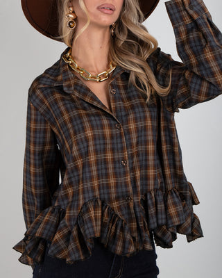 Camicia Balze Quadri Moro Azzurro