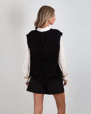 Gilet Lurex Scollo V Black