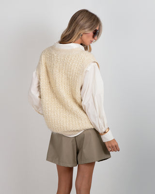 Gilet Lurex Scollo V Ivory