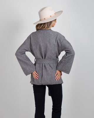 Cardigan Kimono Laccio Manica Larga Grey