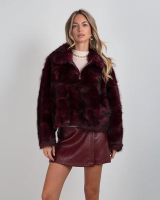 Bomber Ecopelliccia Wolf Burgundy