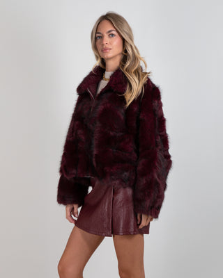 Bomber Ecopelliccia Wolf Burgundy