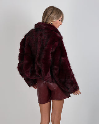Bomber Ecopelliccia Wolf Burgundy