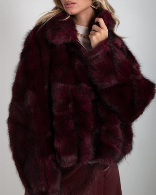 Bomber Ecopelliccia Wolf Burgundy