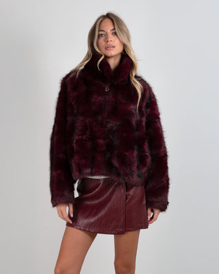 Bomber Ecopelliccia Wolf Burgundy