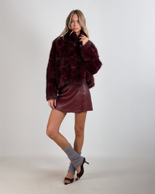 Bomber Ecopelliccia Wolf Burgundy