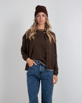 Set Maglia MM + Giacchina Picot Brown