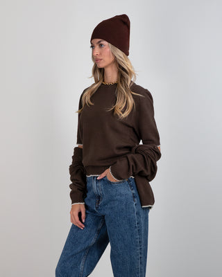 Set Maglia MM + Giacchina Picot Brown