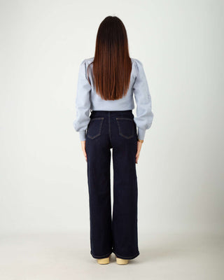 Jeans Palazzo Taschine Blu Scuro