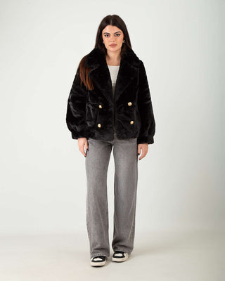 Eco-Pelliccia Doppiopetto Bottoni