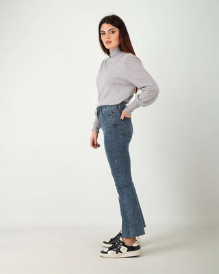 Jeans Trombetta Blu Medio