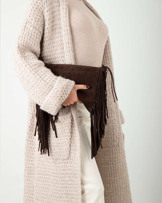 Tracolla Vera Pelle Con Frange