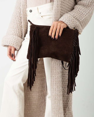 Tracolla Vera Pelle Con Frange