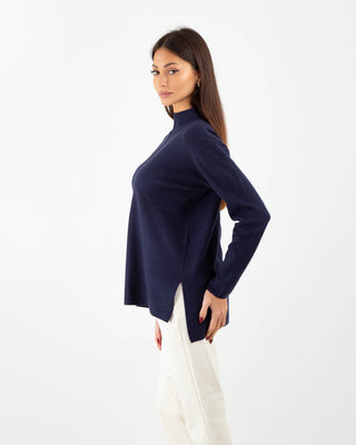 Blue High Neck Jersey