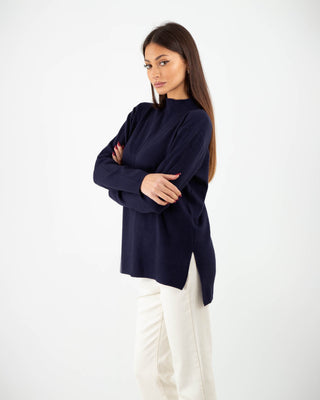 Blue High Neck Jersey