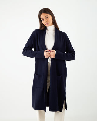 Maxi Cardigan Taschine Blu