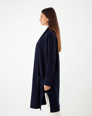 Maxi Cardigan Taschine Blu