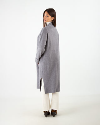 Maxi Cardigan Taschine Grigio